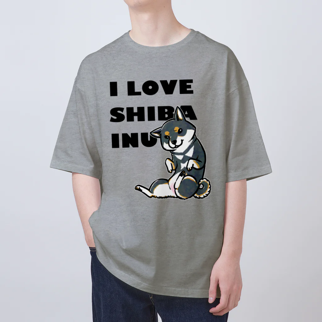 真希ナルセ（マキナル）のI LOVE SHIBA INU（新バージョン・黒柴） Oversized T-Shirt