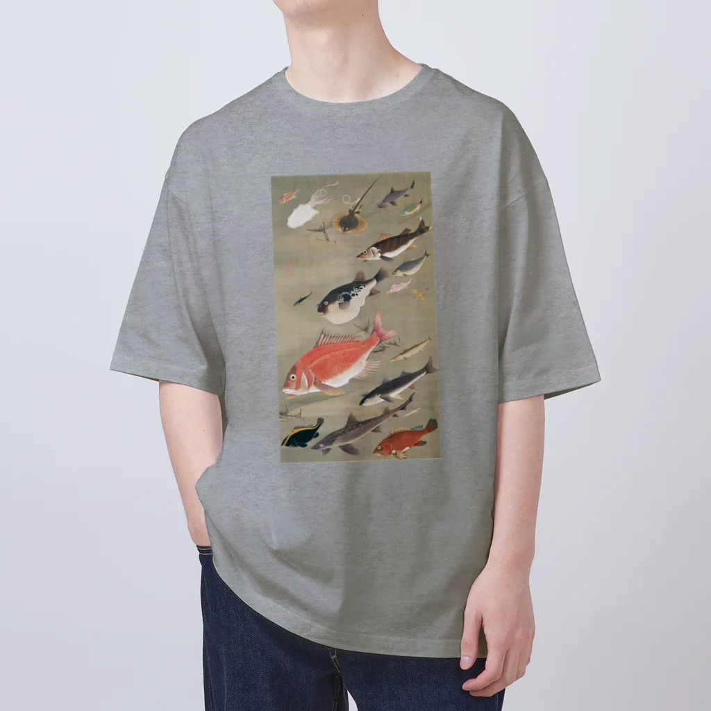 世界の絵画アートグッズの伊藤若冲《群魚図（鯛）》 Oversized T-Shirt