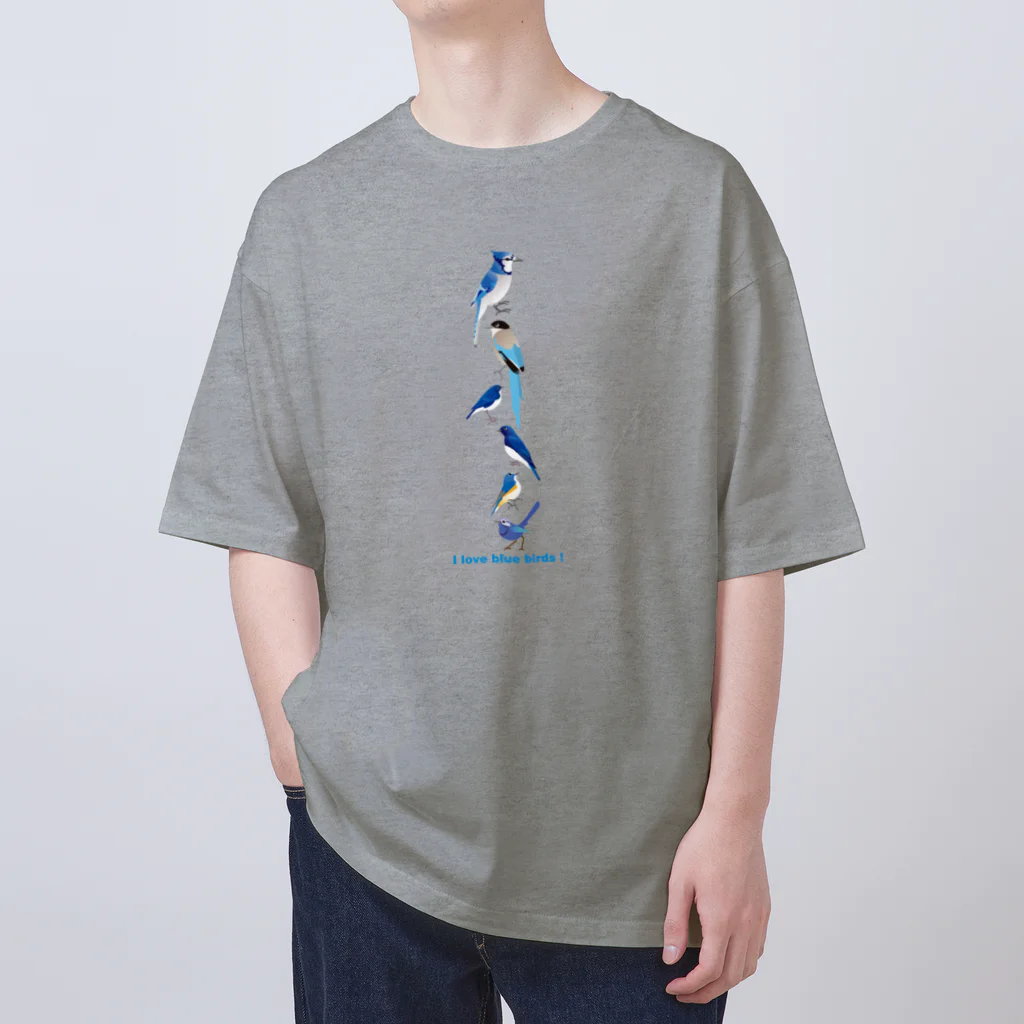 エダマメトイチ雑貨店のI love blue birds 2 Oversized T-Shirt