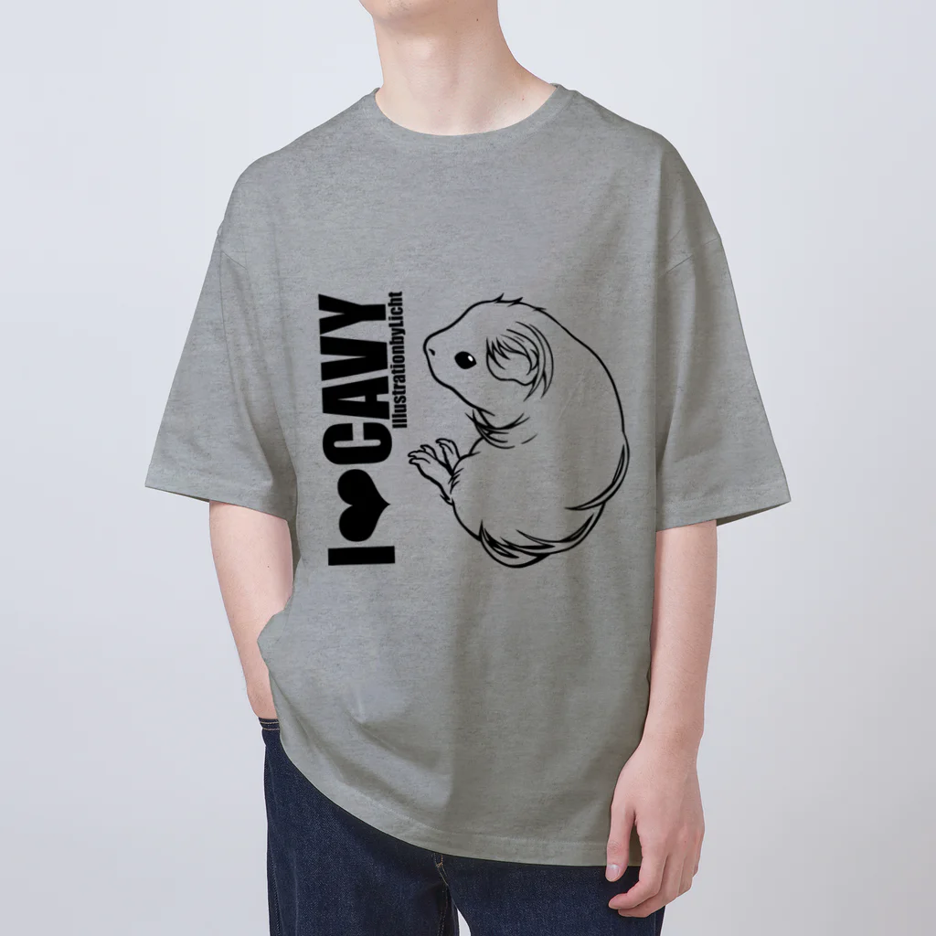 LichtmuhleのI❤︎CAVY-シェルティモルモット オーバーサイズTシャツ