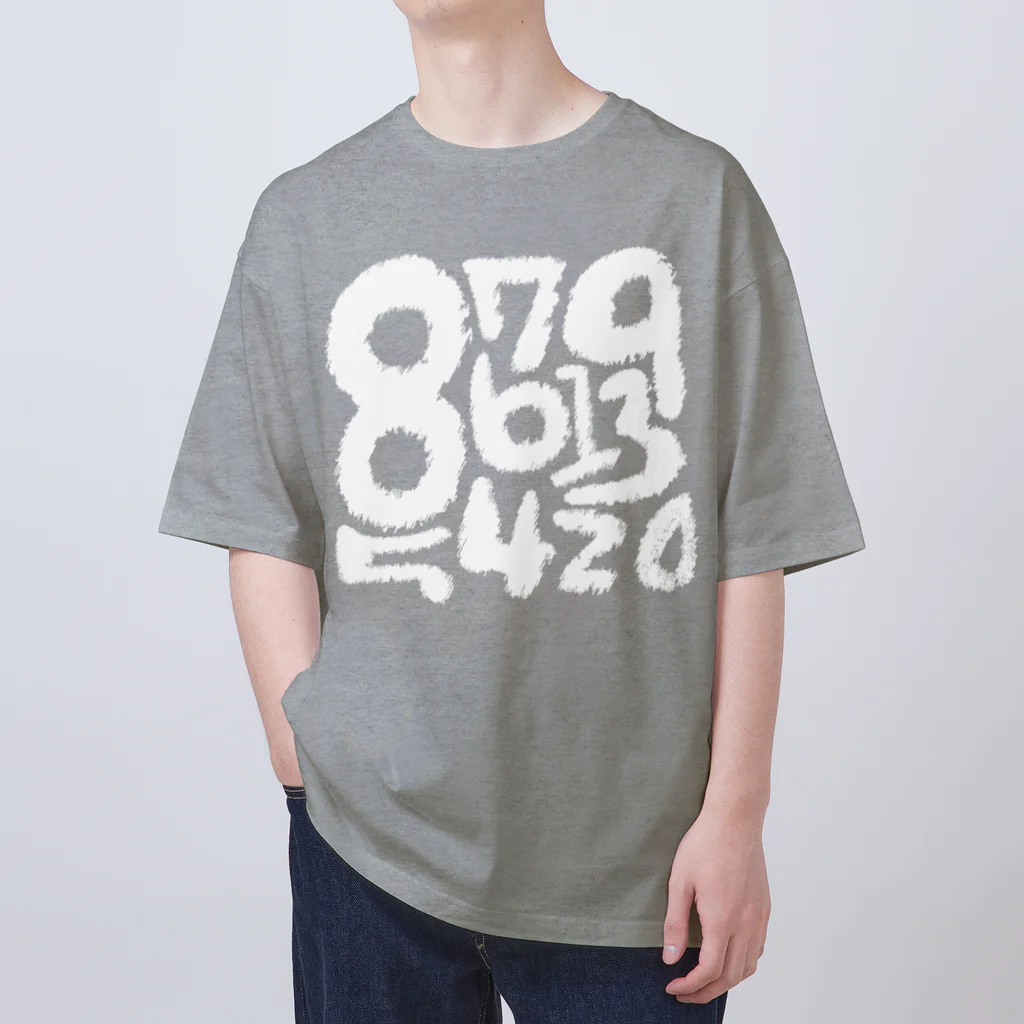 晴れ文字屋のNUMBER＿Tシャツ（ホワイト） オーバーサイズTシャツ