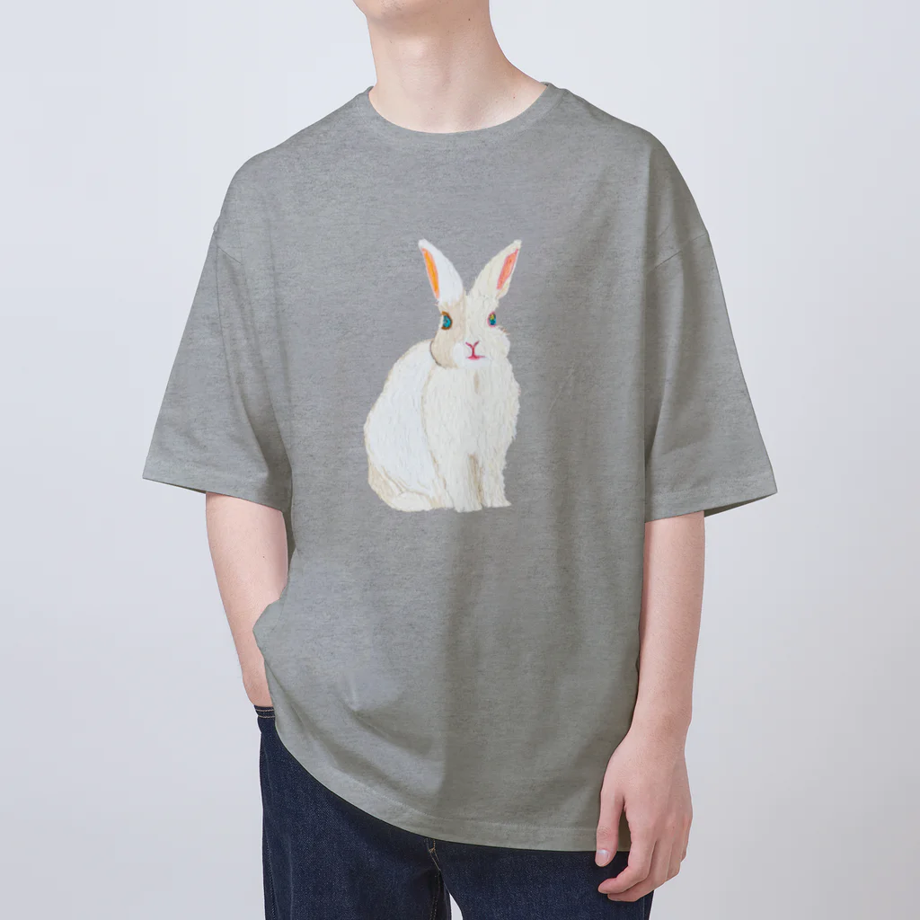 rabbit loverのフワフワうさぎ（白） Oversized T-Shirt