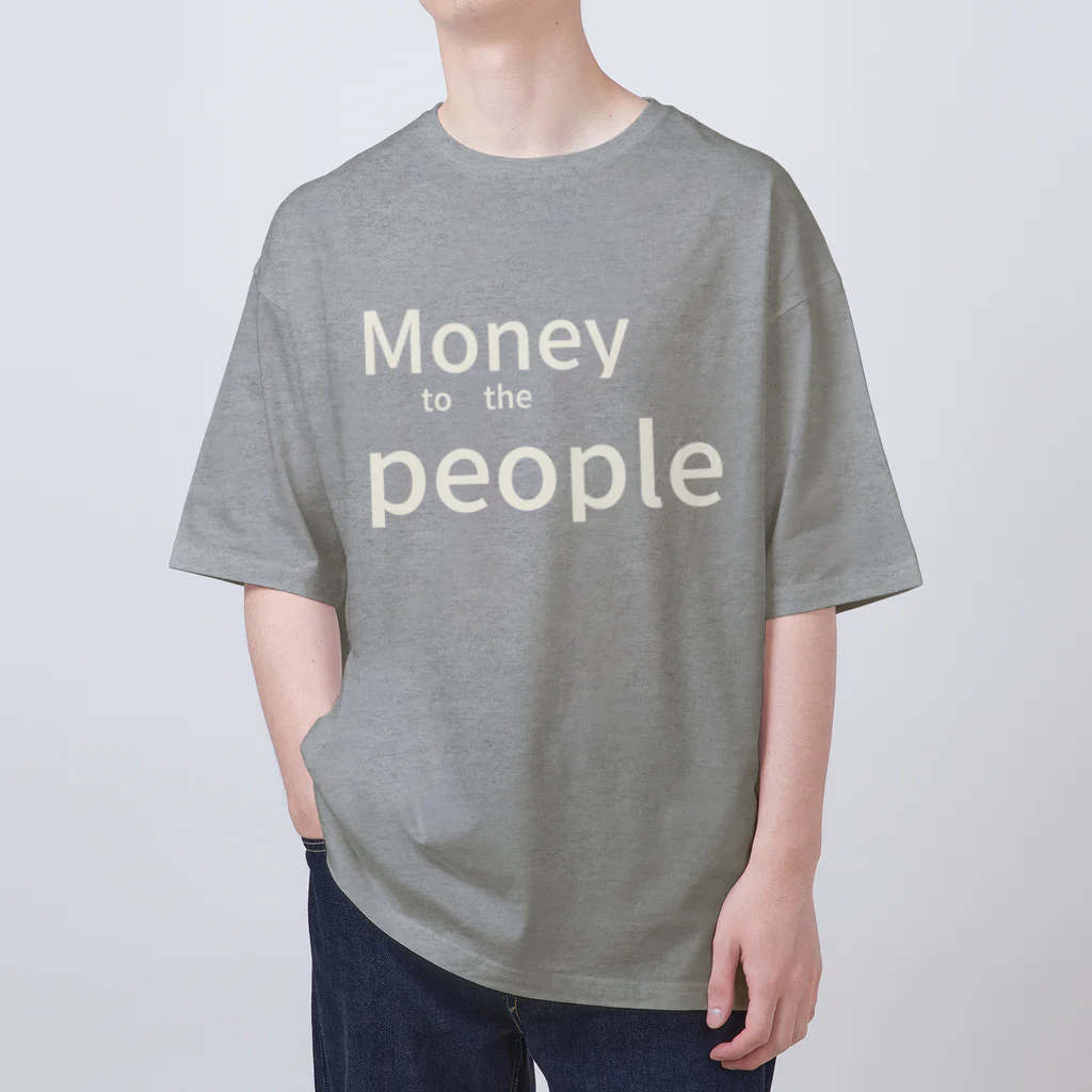 ミラくまの白文字Money to the people オーバーサイズTシャツ