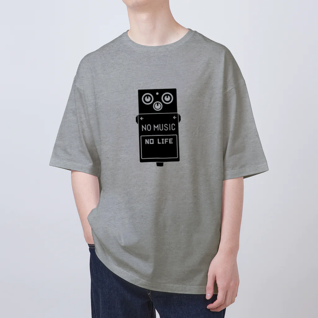 QUQU_WORKSのノーミュージックノーライフ エフェクターデザイン ブラック Oversized T-Shirt