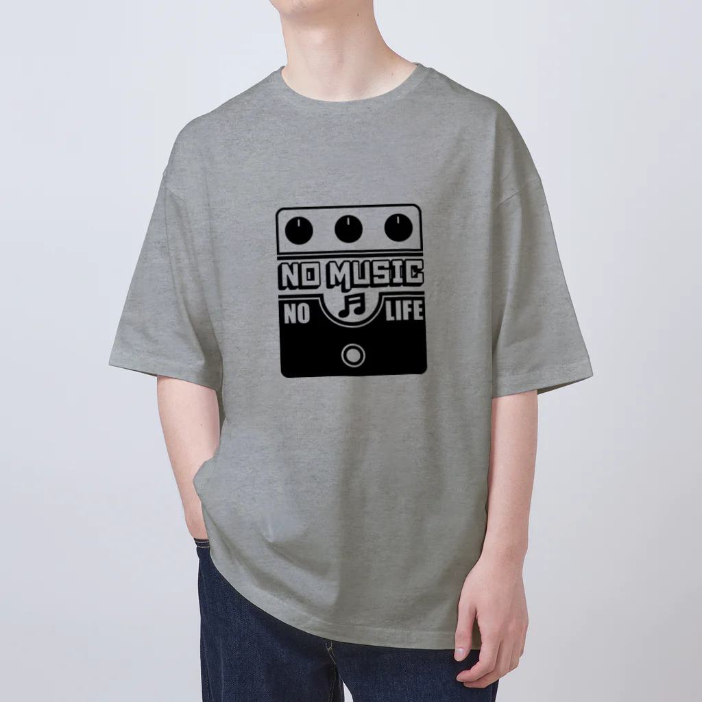 QUQU_WORKSのノーミュージックノーライフ ビッグマフデザイン ブラック Oversized T-Shirt