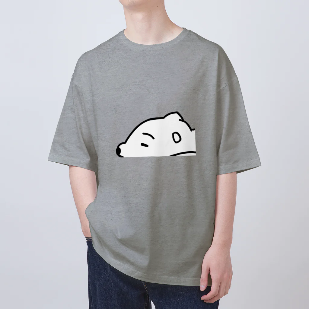 ラクガキ絵のだれてる白い生き物 オーバーサイズTシャツ