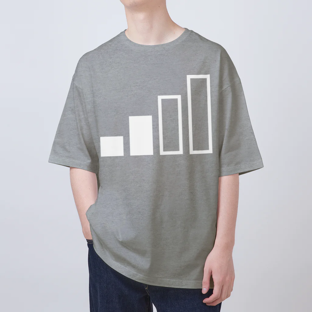 PyriteDesignのアンテナ2本【Tシャツ】【前面いっぱい】【デザイン色：白】 オーバーサイズTシャツ