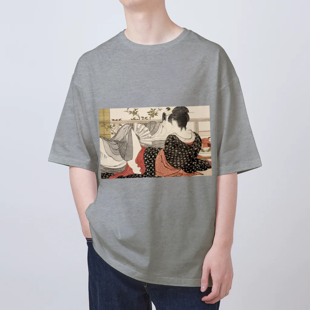 春画アートTシャツショップの喜多川歌麿『歌満くら』　春画アートグッズ Oversized T-Shirt