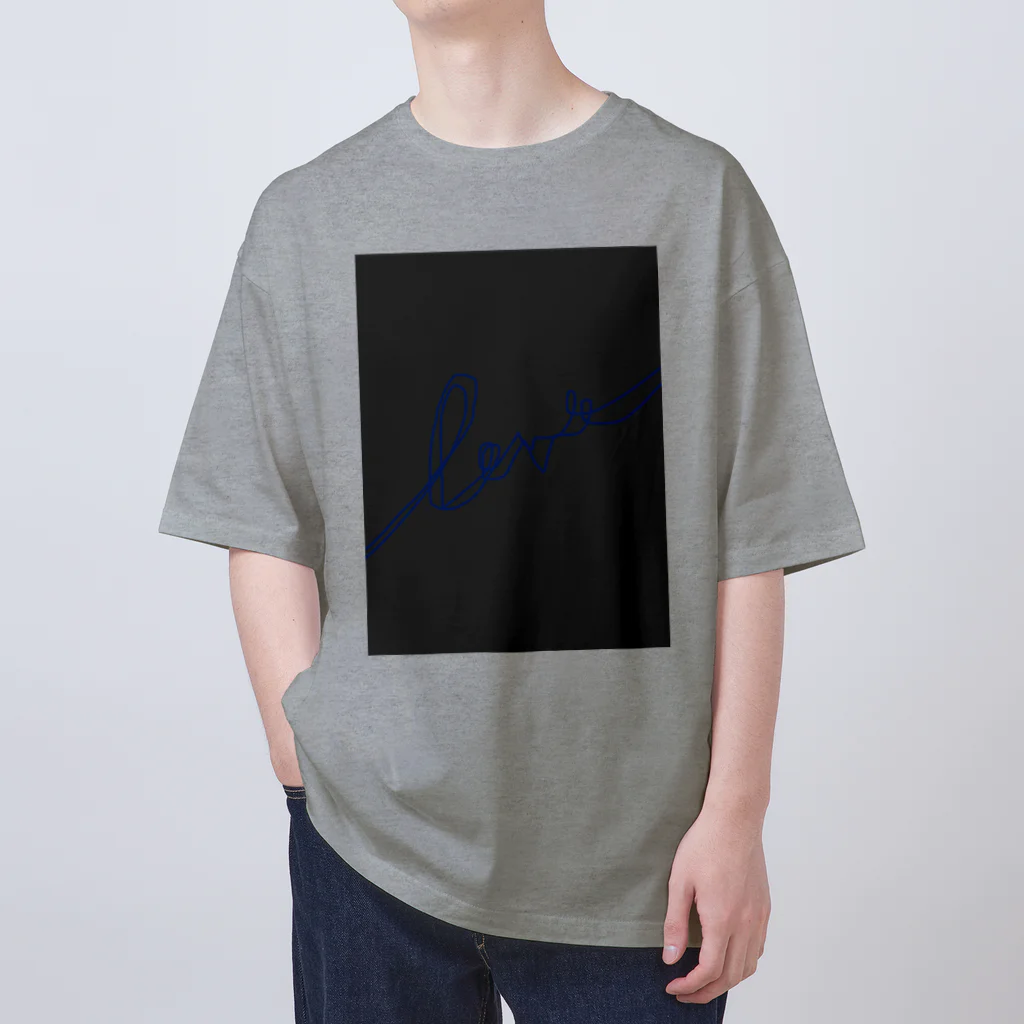 rilybiiのBlue LogoArt × Charcoal オーバーサイズTシャツ