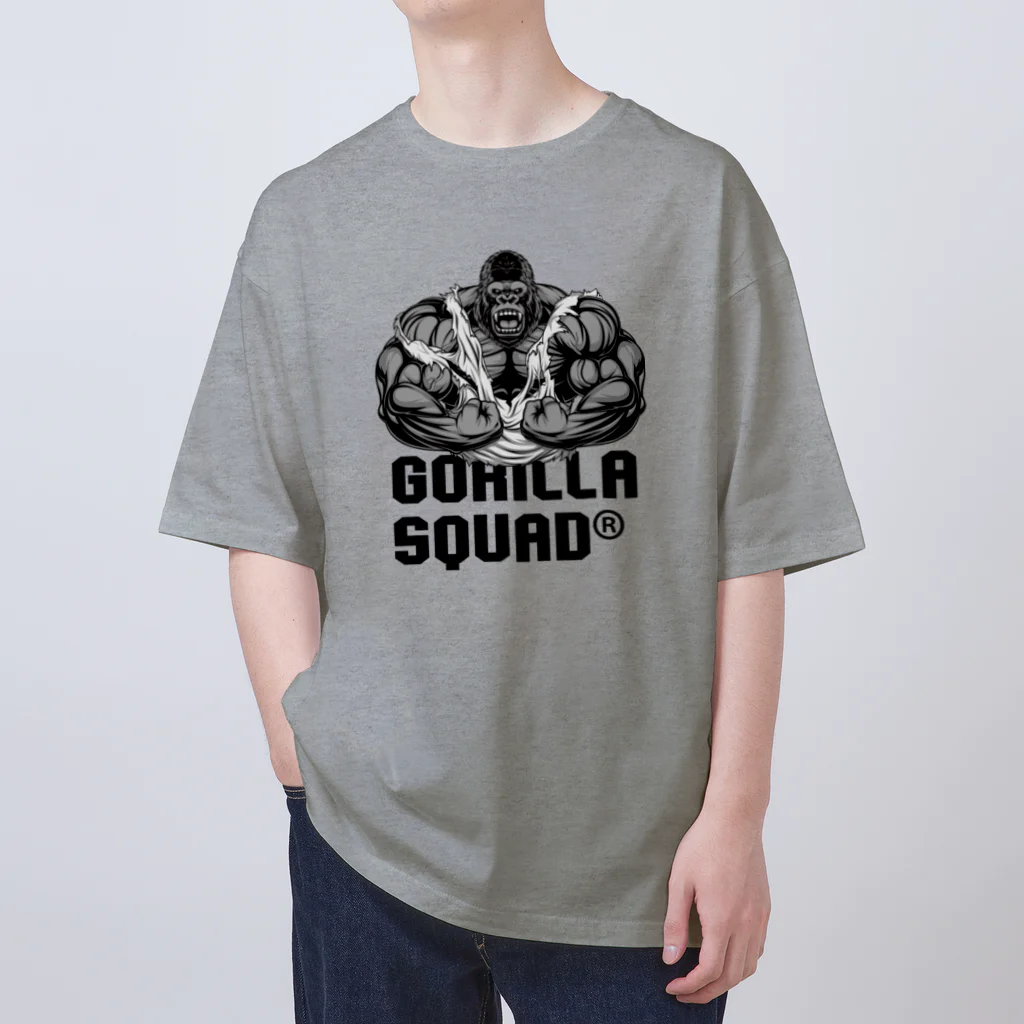 GORILLA SQUAD 公式ノベルティショップのアングリーゴリラビルダー/ロゴ黒 Oversized T-Shirt