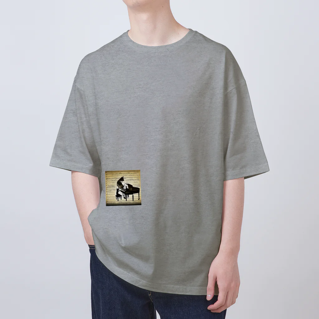 million-mindのピアノを弾く黒猫 Oversized T-Shirt