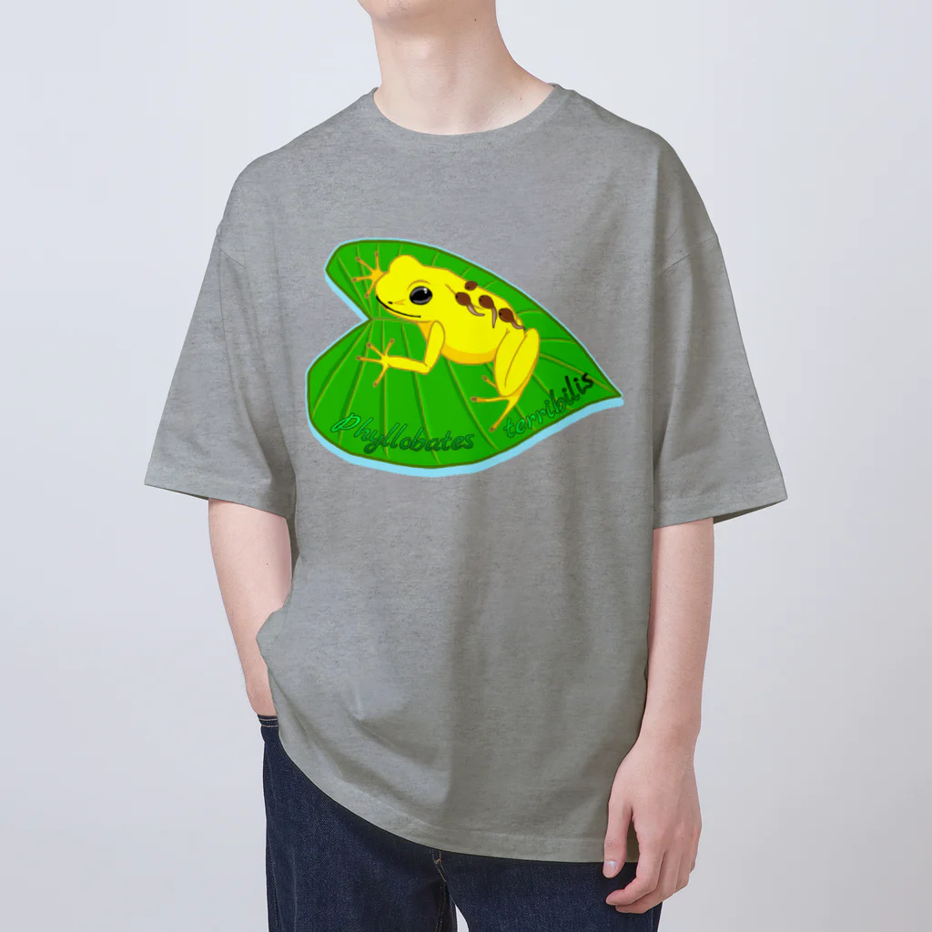 LalaHangeulのPhyllobates terribilis(猛毒吹矢ガエル)　英語バージョン Oversized T-Shirt