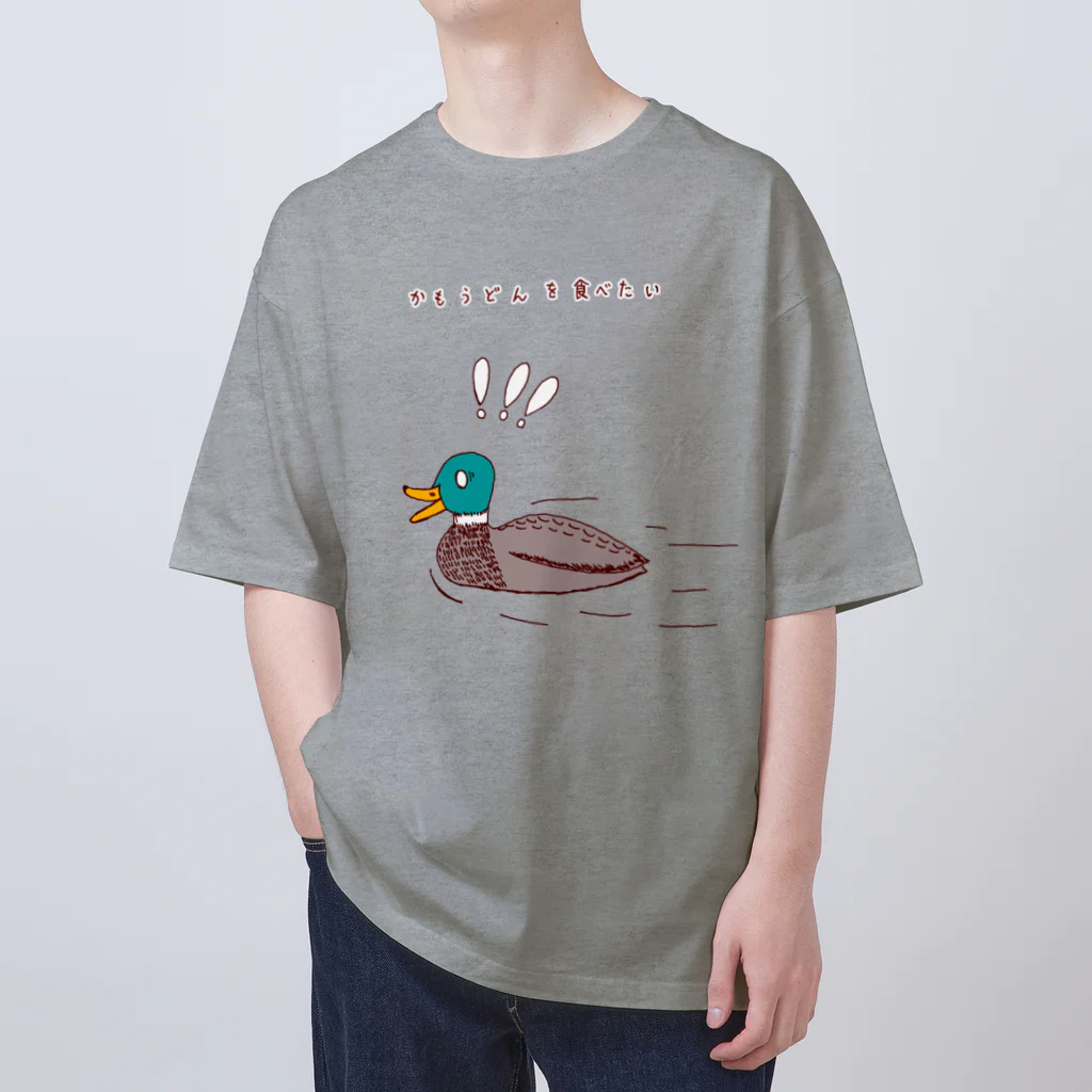 NIKORASU GOのユーモアデザイン「鴨うどんを食べたい」 オーバーサイズTシャツ