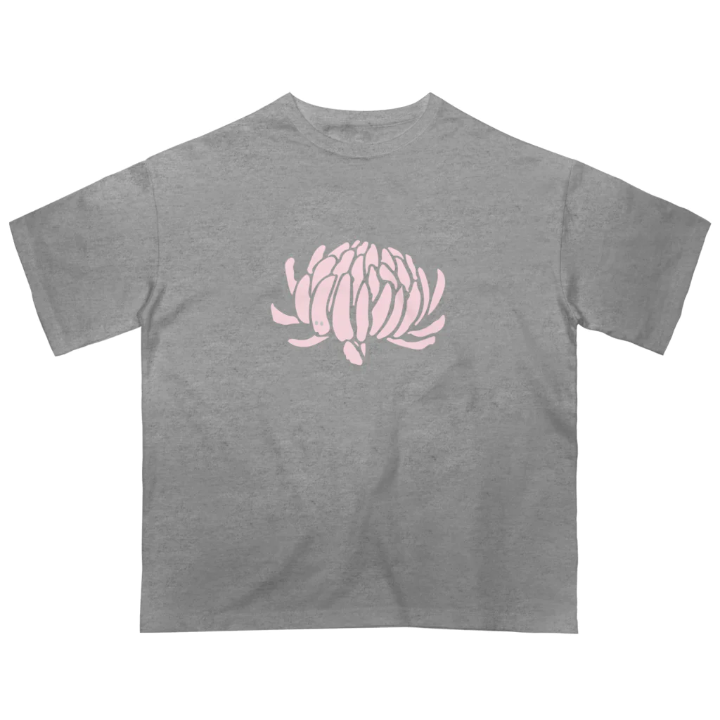 おばけ植物園のおばけ花（キク）ピンク オーバーサイズTシャツ