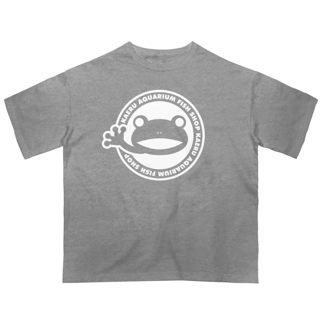 ゴッド神TVちゃんねるSHOPのかえる観賞魚店　白抜き丸ロゴ Oversized T-Shirt