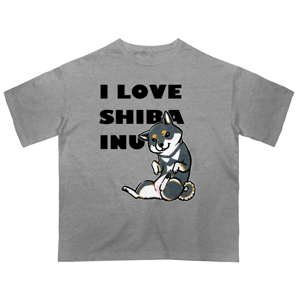 真希ナルセ（マキナル）のI LOVE SHIBA INU（新バージョン・黒柴） Oversized T-Shirt