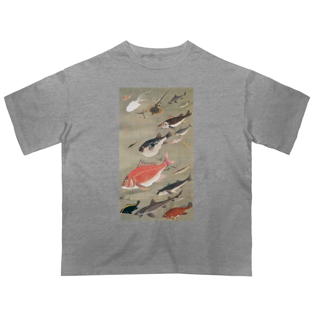 世界の絵画アートグッズの伊藤若冲《群魚図（鯛）》 Oversized T-Shirt