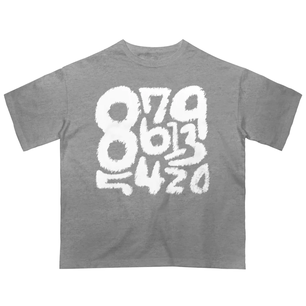 晴れ文字屋のNUMBER＿Tシャツ（ホワイト） オーバーサイズTシャツ