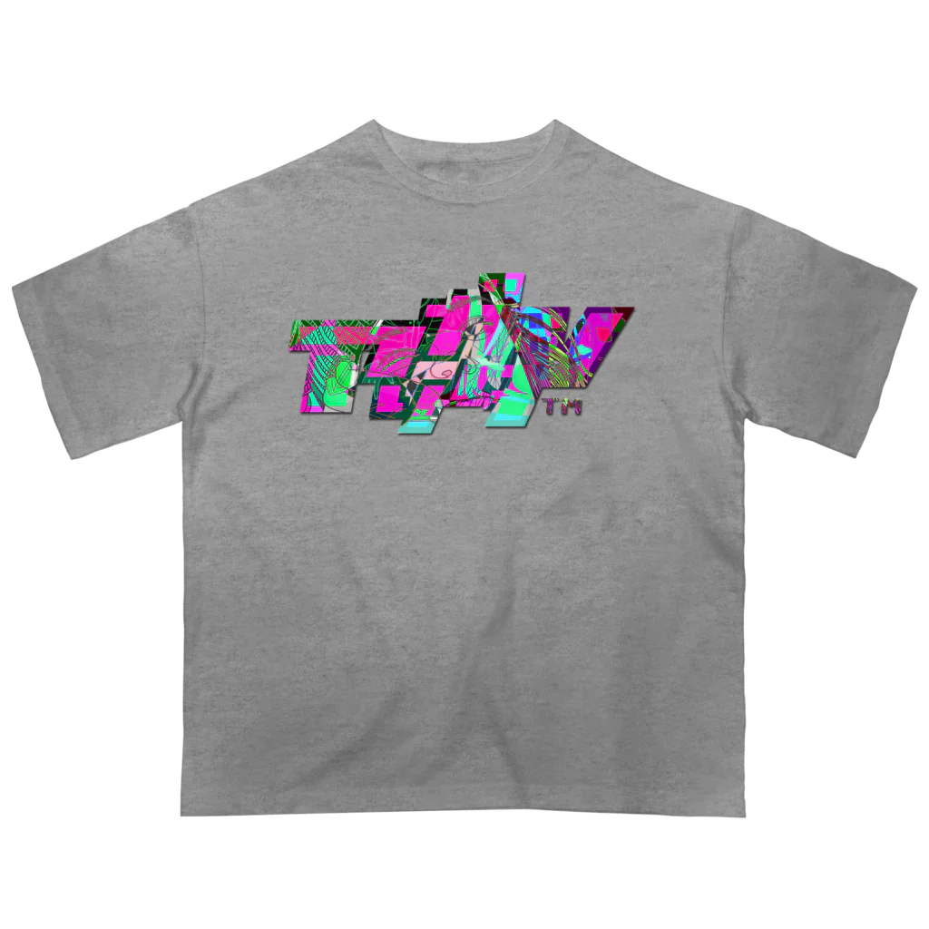 VRIGVTVSHI のアリガタシ™ NEON MIX GRAY Oversized T-Shirt