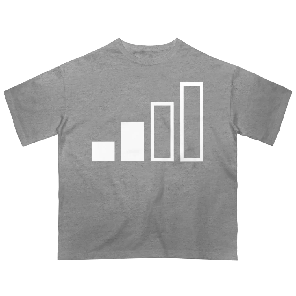 PyriteDesignのアンテナ2本【Tシャツ】【前面いっぱい】【デザイン色：白】 オーバーサイズTシャツ