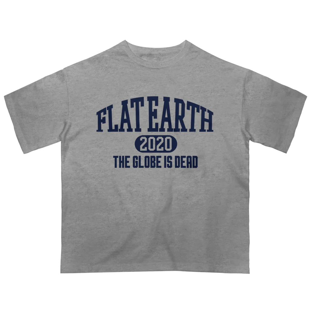 Mappila SHOPのカレッジ風(ネイビー)　フラットアース FLATEARTH Oversized T-Shirt