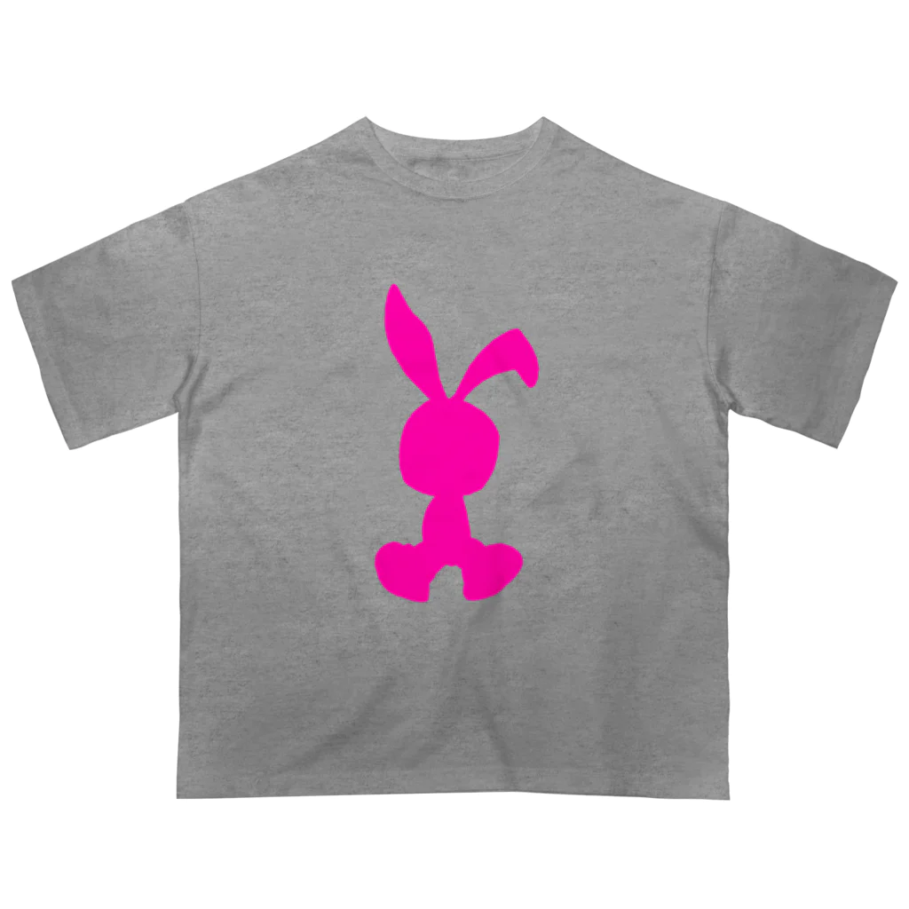 【KOTCH】 Tシャツショップのラビット　ピンク オーバーサイズTシャツ