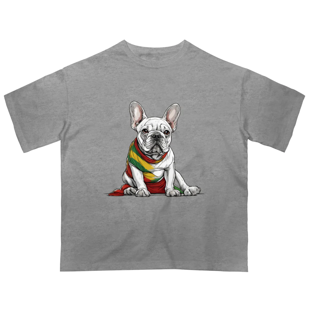 Frenchie-Rasta DoggのFrenchie-Rasta Dogg オーバーサイズTシャツ