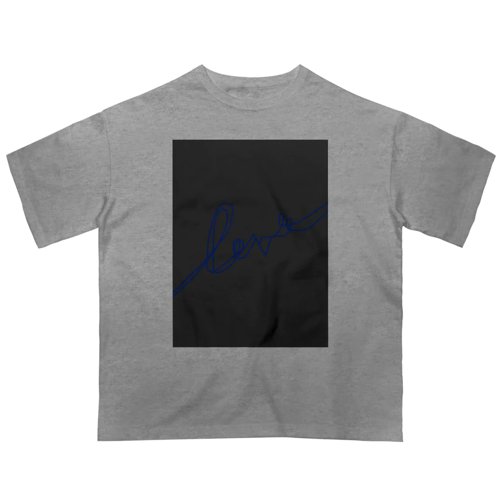 rilybiiのBlue LogoArt × Charcoal オーバーサイズTシャツ