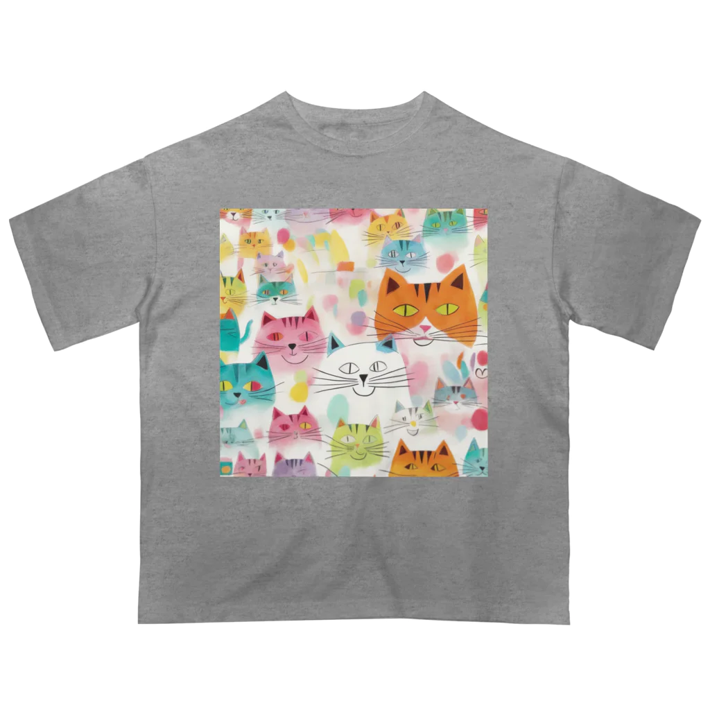 F2 Cat Design Shopのbeloved cats 002 オーバーサイズTシャツ