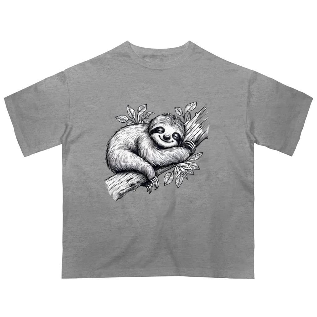 紅藤コミミズクのナマケモノ オーバーサイズTシャツ