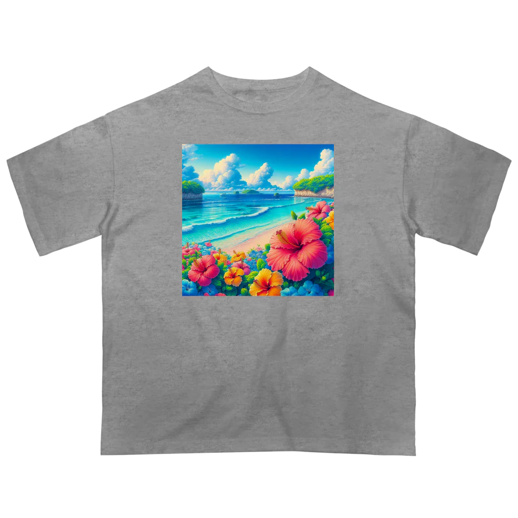 日本の風景 COOL JAPANの日本の風景:沖縄の海でゆんたく、Japanese scenery: Relaxing on the sea in Okinawa Oversized T-Shirt