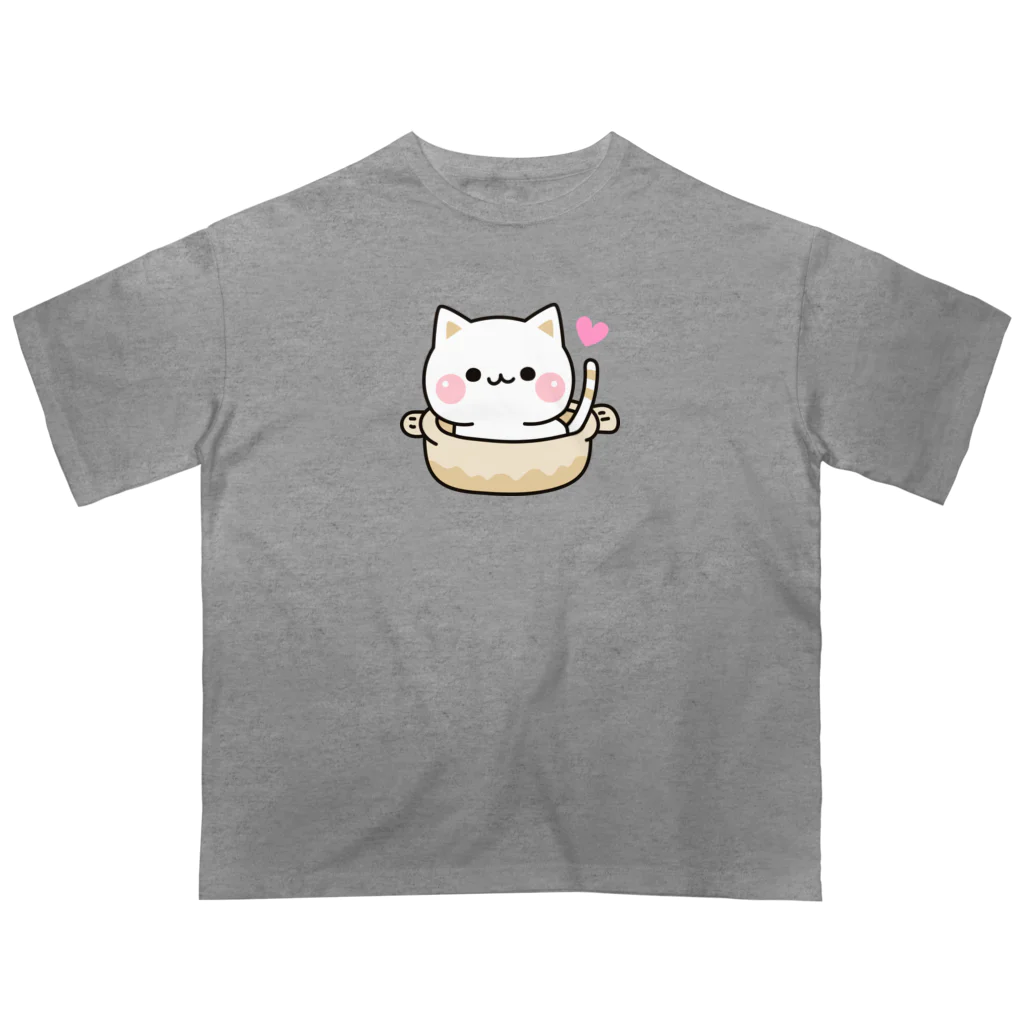 DECORの気づかいのできるネコ　ねこ鍋 Oversized T-Shirt