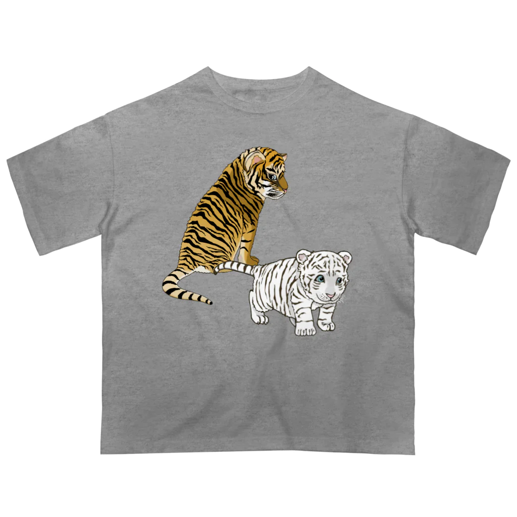 LalaHangeulの虎の仔たちは仲良しです オーバーサイズTシャツ