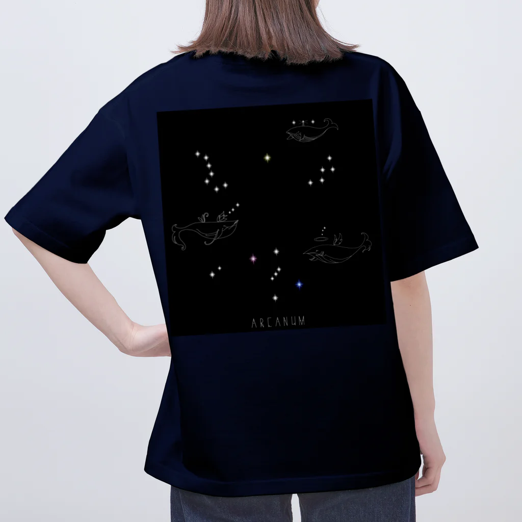 ARCANUMのARCANUM Whale Whale - Stella - 星を噴くクジラ Oversized T-Shirt