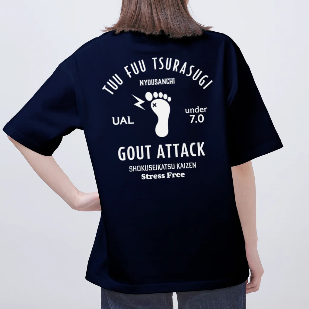 【SALE】Tシャツ★1,000円引きセール開催中！！！kg_shopの[★バック] GOUT ATTACK (文字ホワイト) オーバーサイズTシャツ