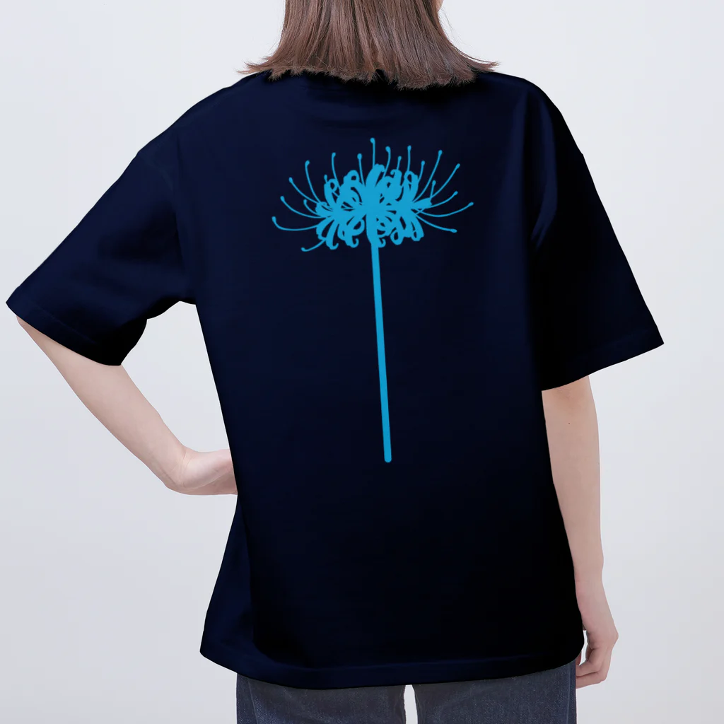 Alba spinaの彼岸花　鬼火　青 オーバーサイズTシャツ