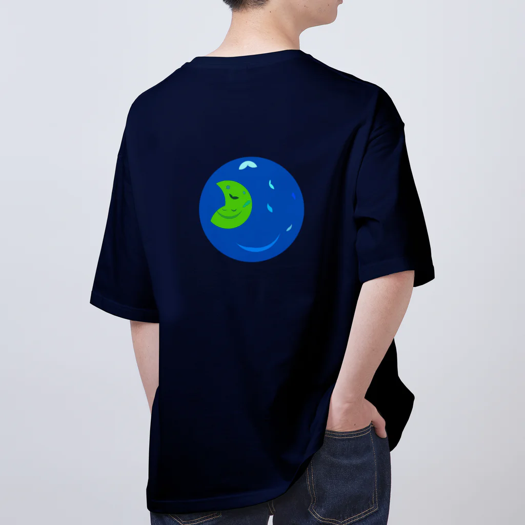 ウサネコ38の月と地球　 Oversized T-Shirt