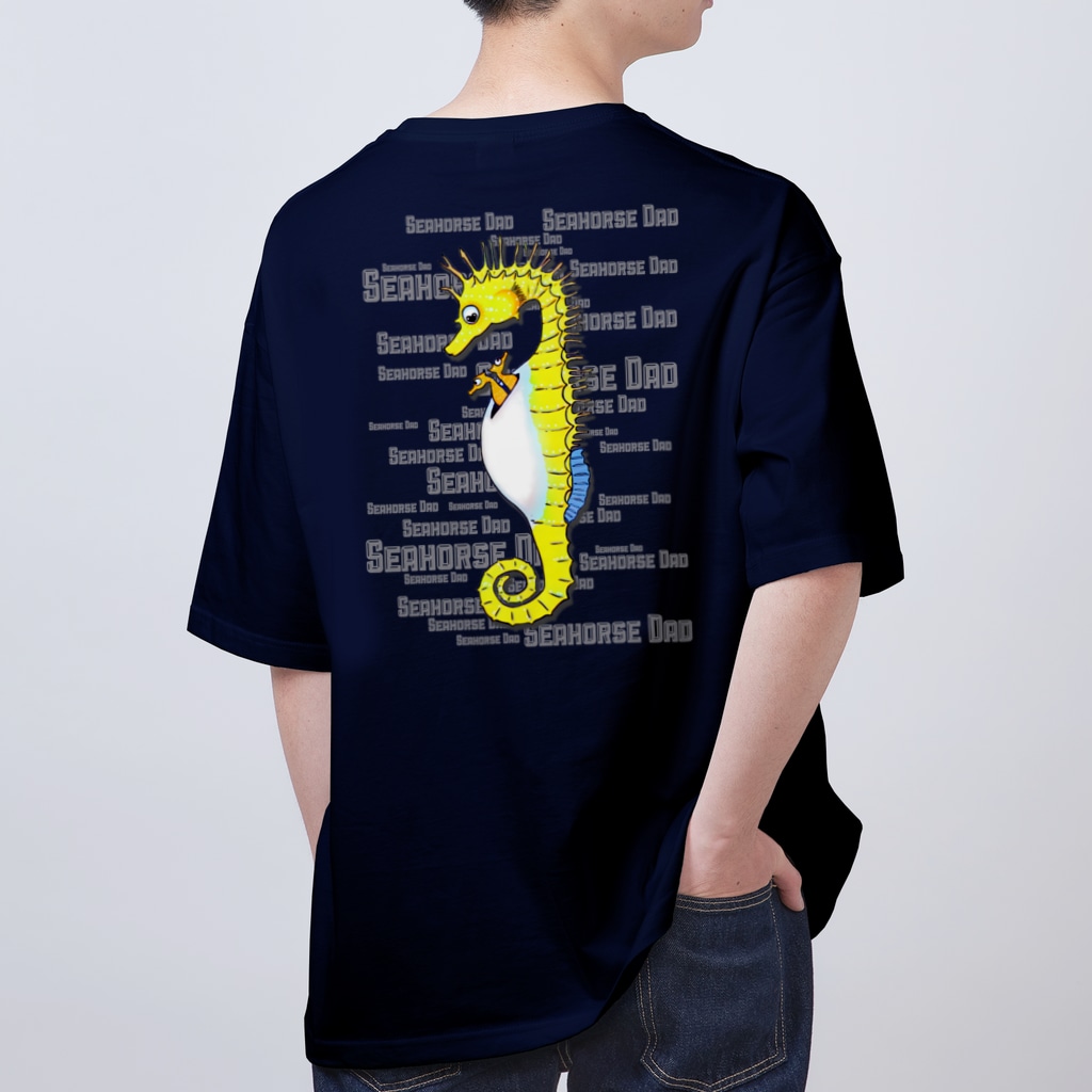 LalaHangeulのSeahorse Dad バックプリント Oversized T-Shirt
