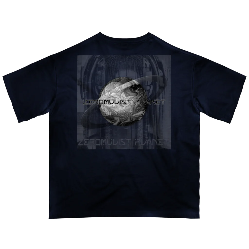 Aimurist のZeromulist planet IAM モノクロ Oversized T-Shirt