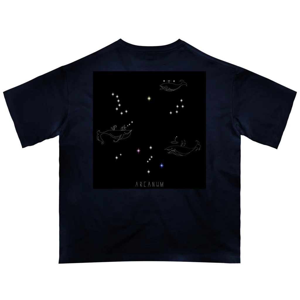 ARCANUMのARCANUM Whale Whale - Stella - 星を噴くクジラ Oversized T-Shirt