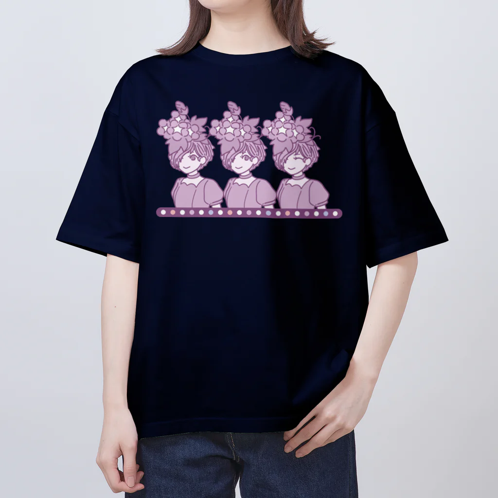 ハナドリカ SUZURI店の「朝顔ガール」ユカリパート Oversized T-Shirt