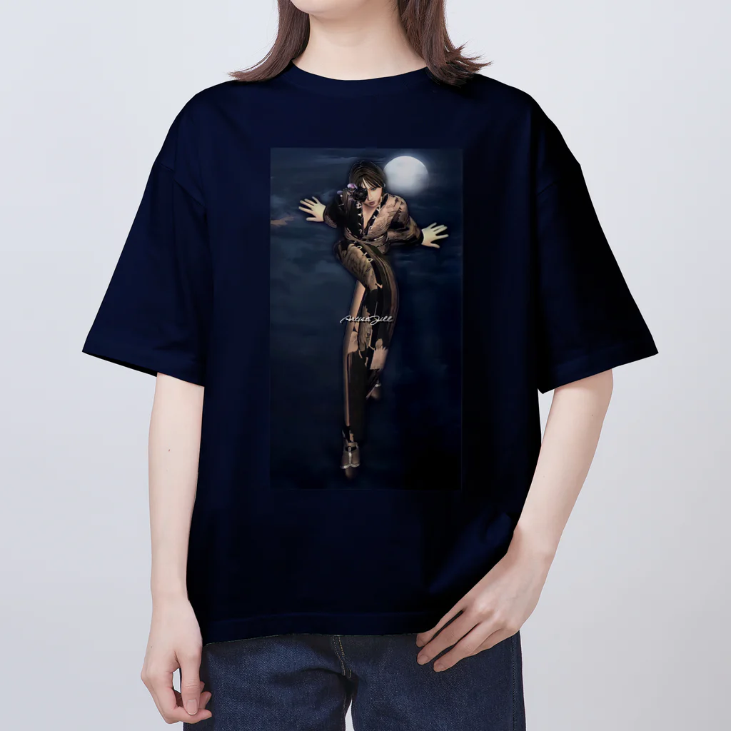 【ホラー専門店】ジルショップの月夜に浮かぶ着物の美女 Oversized T-Shirt