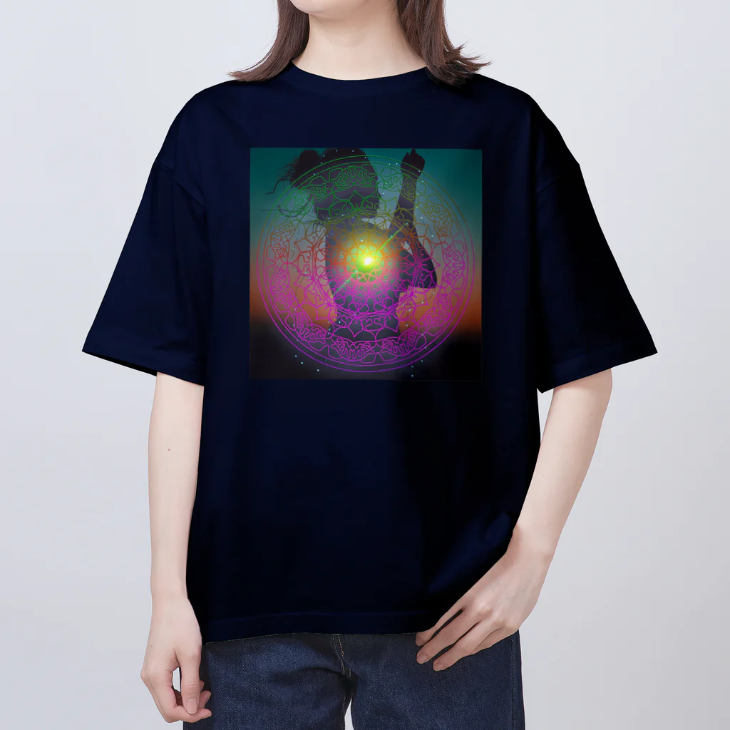 💖宇宙整体♪🌈♪こころからだチャンネル♪💖の 宇宙曼荼羅　 REMIX version 愛を開く光 Oversized T-Shirt