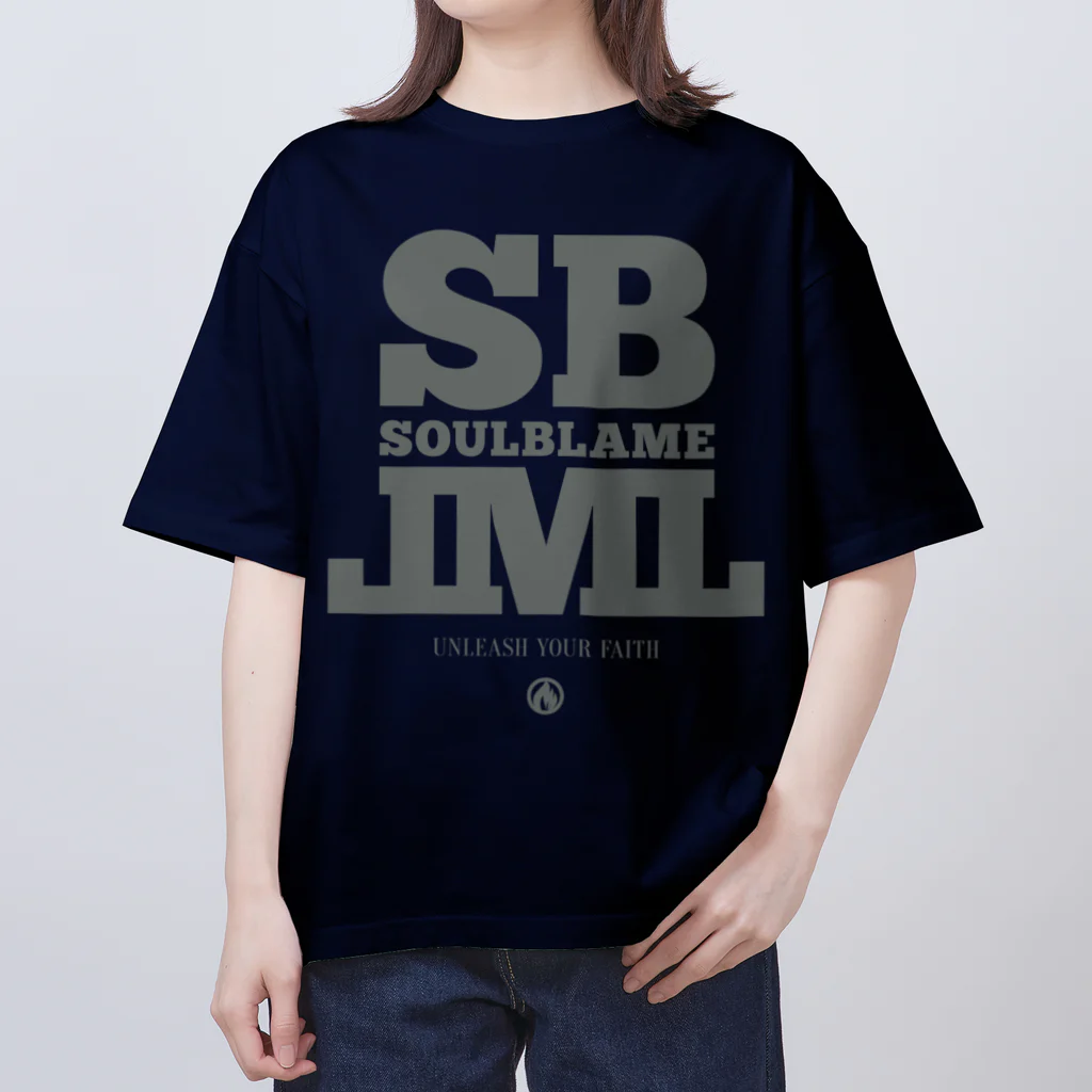 SOULBLAMEのBIG REFLECT SB LOGO GRAY オーバーサイズTシャツ