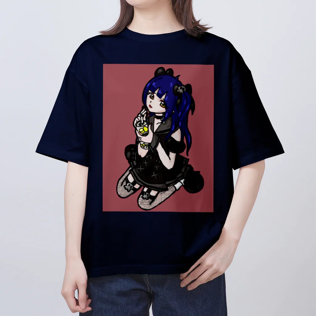 あやしいおばさん くろまめさんの○ュアアルコール（ス○ゼロ）ダスティーピンク オーバーサイズTシャツ