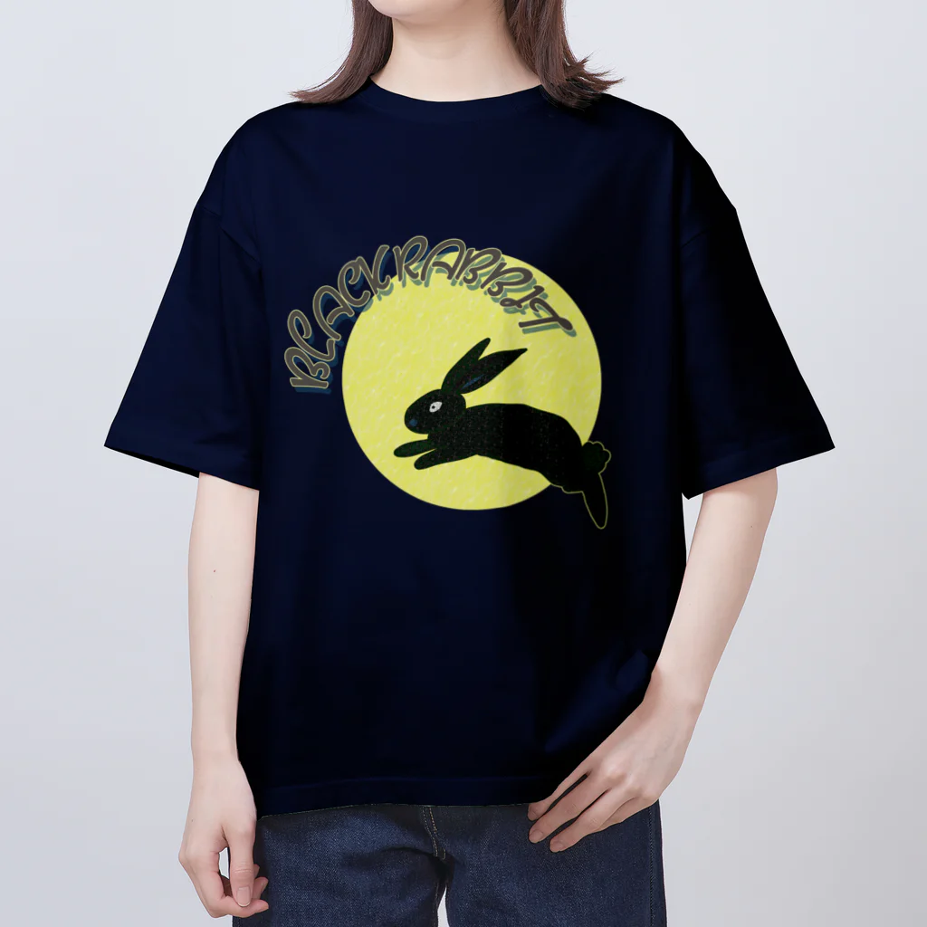 MZグラフィックスのうさぎ年　2023　ブラック・ラビット Oversized T-Shirt