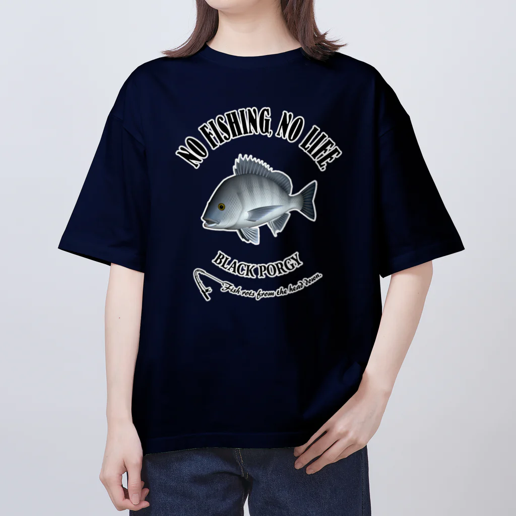 猫と釣り人のKURODAI_10CW_1 オーバーサイズTシャツ