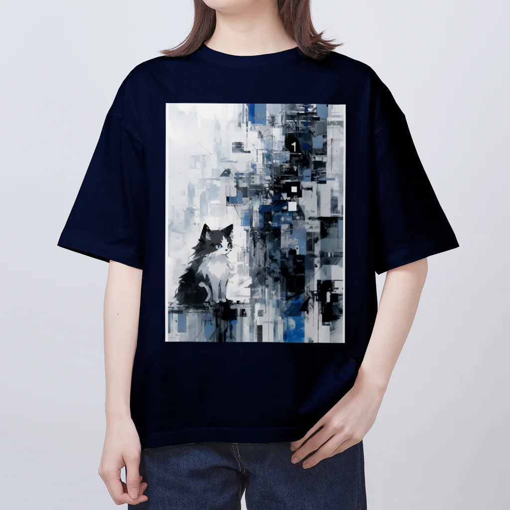 たゆたゆの白黒猫 Oversized T-Shirt