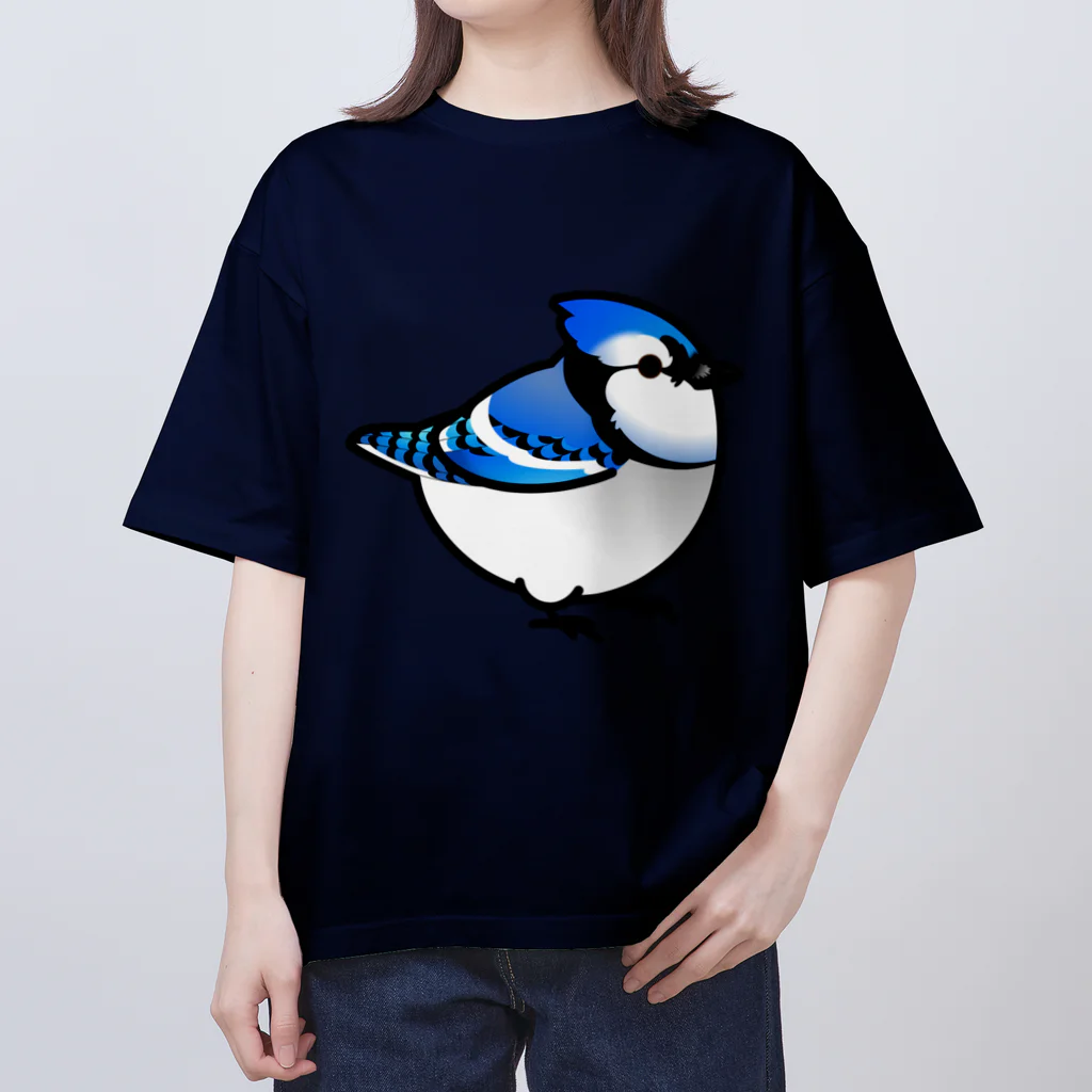 Cody the LovebirdのChubby Bird アオカケス　ブルージェイ オーバーサイズTシャツ