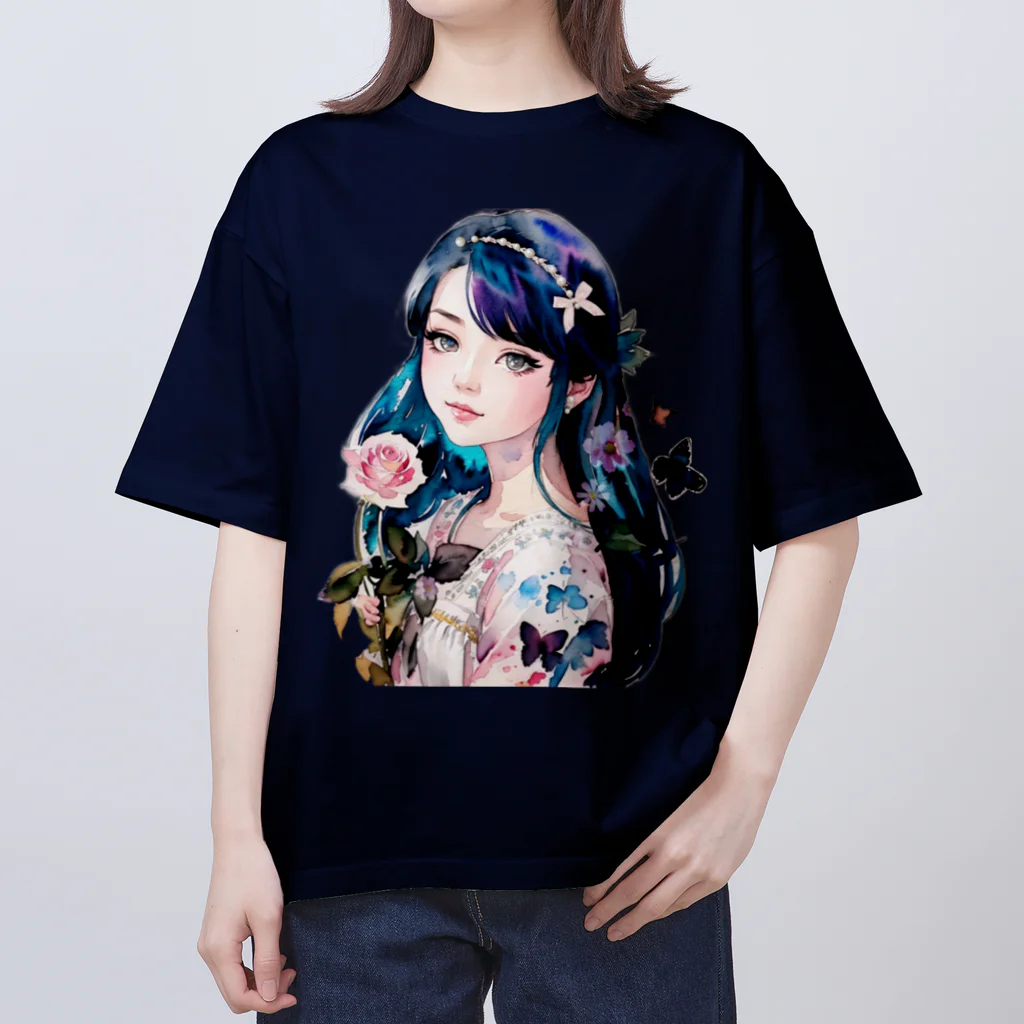 【ホラー専門店】ジルショップの花と蝶のプリンセスガール オーバーサイズTシャツ